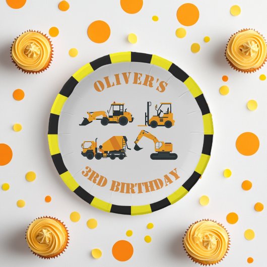 ディガー建築パーティー紙プレート ペーパープレート