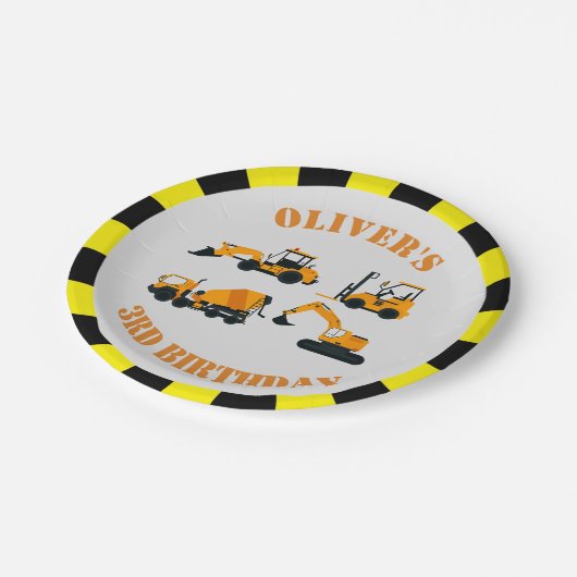 ディガー建築パーティー紙プレート ペーパープレート (アングル)