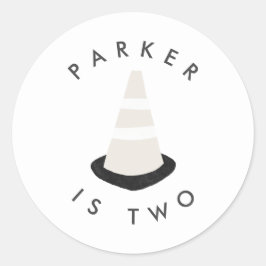 ディガー建築誕生日パーティーコーンステッカー ラウンドシール