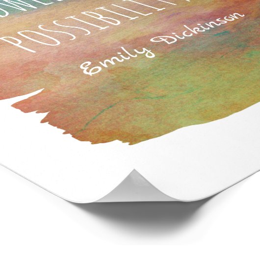 ディキンソン感動的ンストリー引用文の水色 ポスター (角)