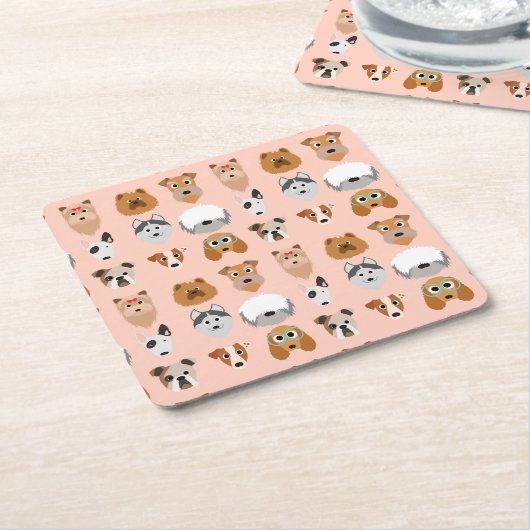 ディギティ・ド・ドッグ スクエアペーパーコースター (アングル)