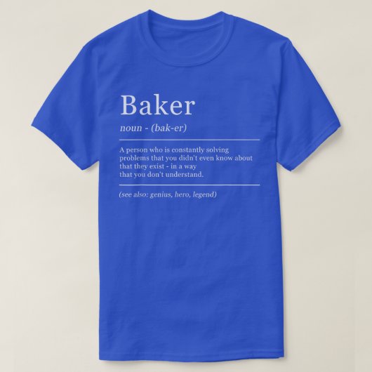 ディクショナリベイカーベーキング定義 Tシャツ (デザイン正面)