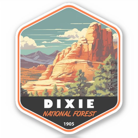 ディクシー国立森林ユタ旅行芸術ヴィンテージ シール (正面)