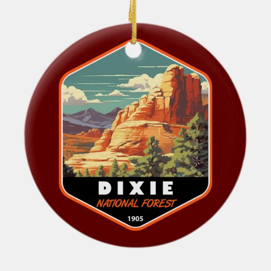 ディクシー国立森林ユタ旅行芸術ヴィンテージ セラミックオーナメント (裏面)