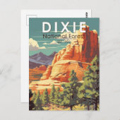 ディクシー国立森林ユタ旅行芸術ヴィンテージ ポストカード (正面/裏面)