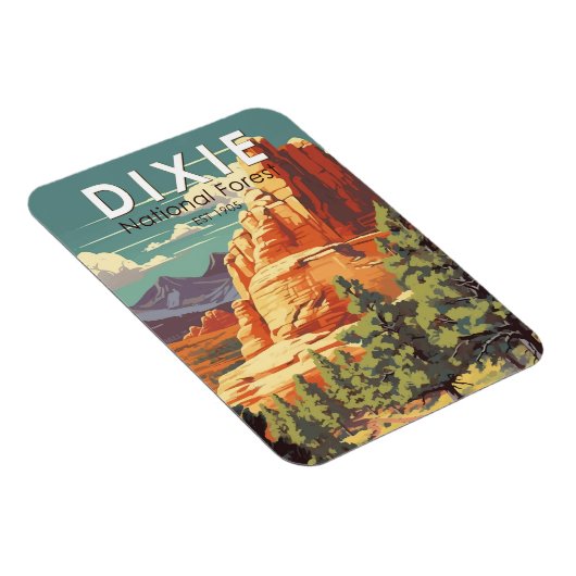 ディクシー国立森林ユタ旅行芸術ヴィンテージ マグネット (右側)