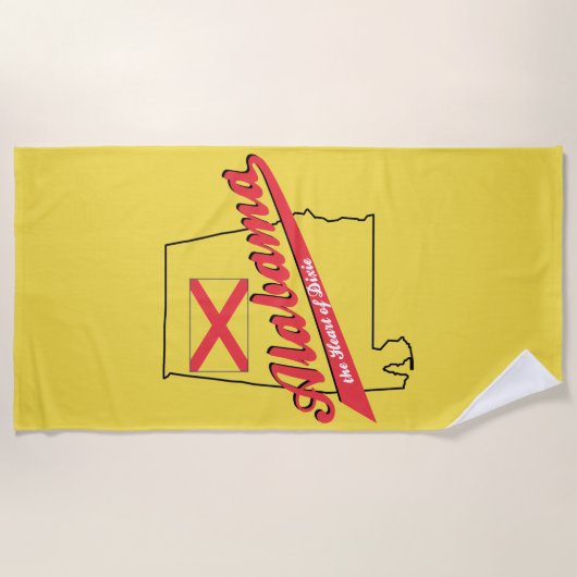 ディクシー地方の中心 アラバマ ビーチタオル (正面)