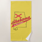 ディクシー地方の中心 アラバマ ビーチタオル (正面)