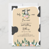 ディクシー 牛のファーストバースデー招待状 招待状 (正面)