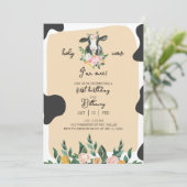 ディクシー 牛のファーストバースデー招待状 招待状 (スタンド正面)