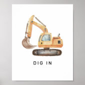 ディグインミニマル建築トラック誕生日標識 ポスター (正面)