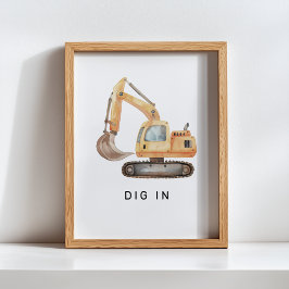 ディグインミニマル建築トラック誕生日標識 ポスター