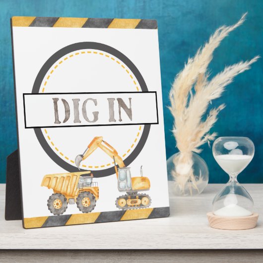 ディグイン建築誕生日パーティータブルトップサイン フォトプラーク (側面)