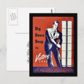 ディグダウン深いで勝利1942年 ポストカード (正面/裏面)