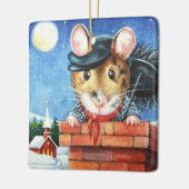 ディケンスクリスマスチムニースウィープマウスアート セラミックオーナメント (左)