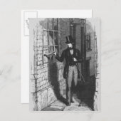 ディケンズは彼の最初の文学を置く ポストカード (正面/裏面)