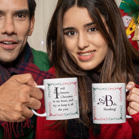 ディケンズアクリスマスキャロルスクルージ引用文 ビクトリアン コーヒーマグカップ