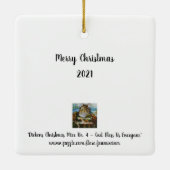 ディケンズクリスマスカロルネズミウォーターカラーアート セラミックオーナメント (裏面)