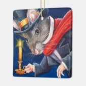 ディケンズクリスマススクルージーマウス水彩画 セラミックオーナメント (左)