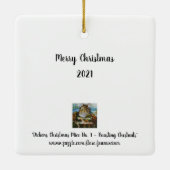 ディケンズクリスマスマウスの栗の芸術をロースト セラミックオーナメント (裏面)