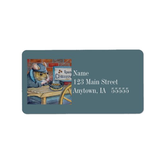 ディケンズクリスマスマウスの栗の芸術をロースト ラベル (正面)