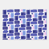 ディケンズスクルージュアクリスマスカロルブルーバフンバグ ラッピングペーパーシート (正面3)