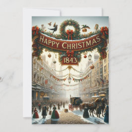 ディケンズ風の「ハッピー・クリスマス」カード シーズンカード