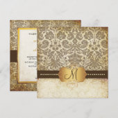 ディザイア ダマスク/ヴィンテージ ラース/ブラウン 招待状 (正面/裏面)