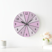 ディジットとのカラーホイールのピンク ラージ壁時計 (ホーム)