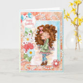 ディジドードルジンジャーピーチ誕生日カード カード (黄色い花)