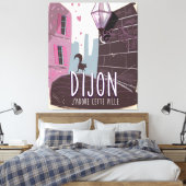 ディジョンフランスヴィンテージ旅行ポスター キャンバスプリント (インサイチュ (寝室))