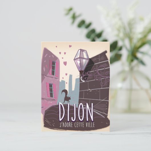 ディジョンフランスヴィンテージ旅行ポスター ポストカード (スタンド正面)