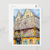 ディジョンフランス有名な旅行プレイスウォーターカラー ポストカード (正面/裏面)