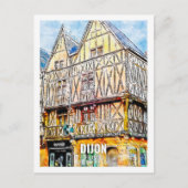 ディジョンフランス有名な旅行プレイスウォーターカラー ポストカード (正面)