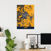 ディジョン – フランスブルーフレッシュシティマップ ポスター (ホームオフィス)