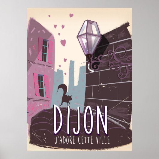 ディジョン フランス ヴィンテージ 旅行 ポスター (正面)