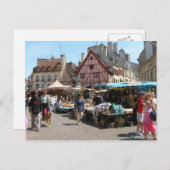 ディジョン、市場の日 ポストカード (正面/裏面)