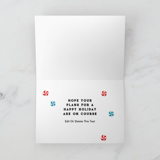 ディスおもしろいクゴルフクリスマス シーズンカード (内部)