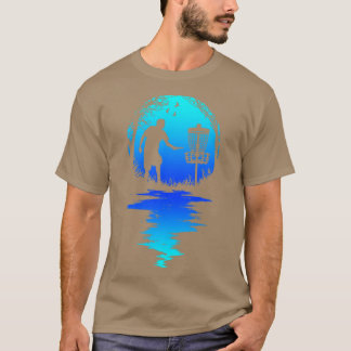 ディスおもしろいクゴルフプレーヤーレトロサンセットシルエットグラ Tシャツ