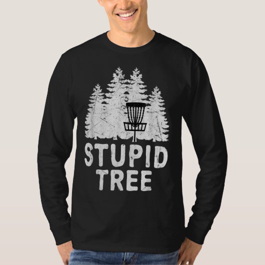 ディスおもしろいクゴルフ愚かな木フリ動揺してスビーゴール Tシャツ (正面)