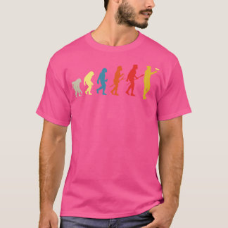 ディスおもしろいクゴルフ進化ヴィンテージフリスビー Tシャツ