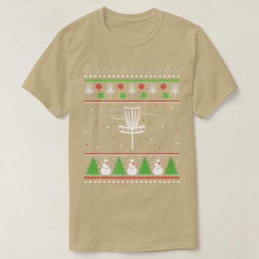 ディスおもしろいクゴルフ醜いクリスマスセーターのパジャマ Tシャツ (デザイン正面)