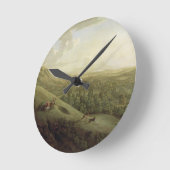 ディスの中をドーキングしたサリーのボクヒルの景色 ラウンド壁時計 (傾斜)