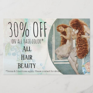 ディスカウントオファー整髪用ヘアサロン チラシ