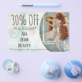 ディスカウントオファー整髪用ヘアサロン チラシ (シングル)