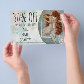 ディスカウントオファー整髪用ヘアサロン チラシ (ハンドル)