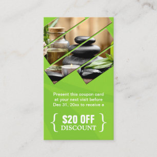 ディスカウントクーポンゼンスパサロンマッサージセラピスト 割引カード