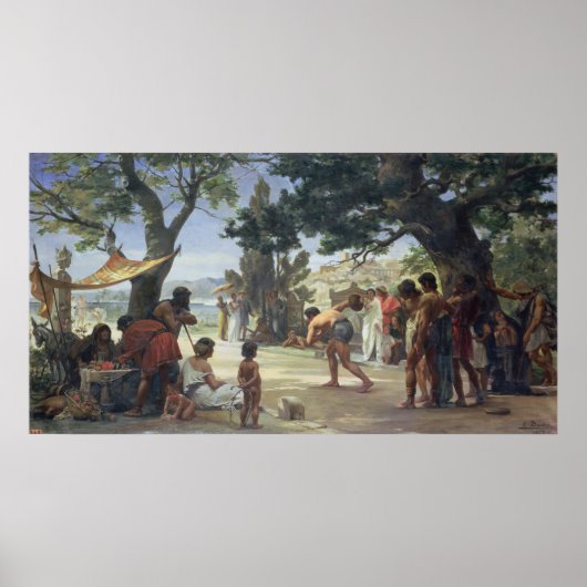 ディスカスを投げること， 1875 ポスター (正面)