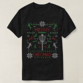 ディスカスディメリースクゴルフ醜いクリスマスセーターパー Tシャツ (デザイン正面)