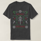 ディスカスディメリースクゴルフ醜いクリスマスセーターパー Tシャツ (デザイン正面)